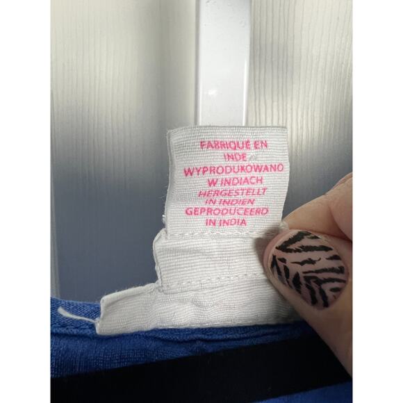 Isaac Mizrahi New York Blue 100% Linen Womens 2X Short Sleeve Boxy Blouse Top - Picture 3 of 5